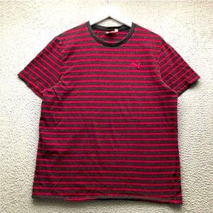 - Puma striped black and red crew neck tee M